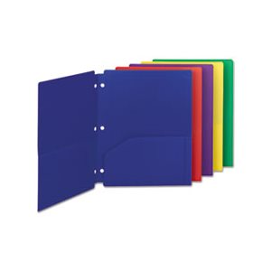 FOLDER, TWO-POCKET, Campus.org, Poly, Snap-In, 11" x 8.5", Assorted, 10 / Pack