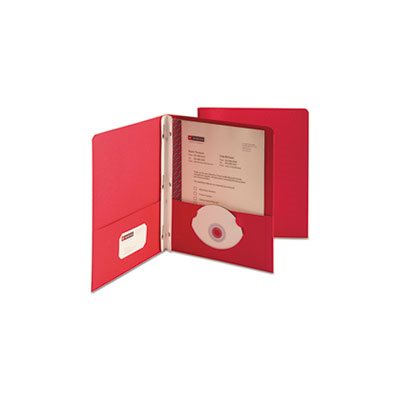 2-Pocket Folder w / Tang Fastener, Letter, 1 / 2" Cap, Red, 25 / Box