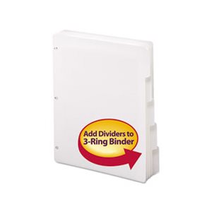 Three-Ring Binder Index Divider, 5-Tab, White