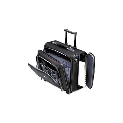 Side Loader Office Rolling Laptop Case, Nylon, 17 1 / 2 x 7 1 / 2 x 15, Black