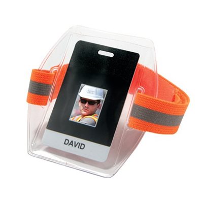 ID BADGE HOLDER, ARM ORANGE HI-VIS BAND VELCRO®