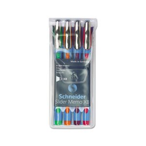 Schneider Memo XB Ballpoint Stick Pen, 1.4mm, Assorted Ink