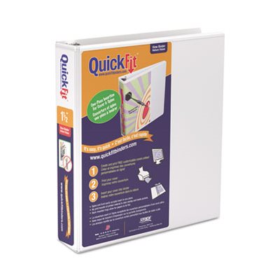 QUICKFIT D RING BINDER, 1 1 / 5, 8.5X11, WHITE