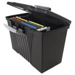 Portable File Storage Box w / Organizer Lid, Letter / Legal, Black