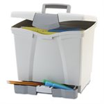 Portable File Storage Box w / Drawer, Letter, Latch, Black