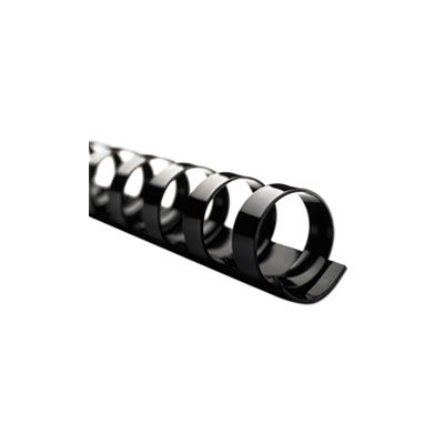 CombBind Standard Spines, 1 / 4" Diameter, 25 Sheet Capacity, Black, 100 / Box