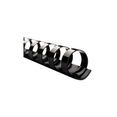 CombBind Standard Spines, 1 / 2" Diameter, 90 Sheet Capacity, Black, 100 / Box