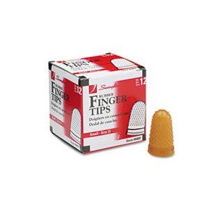 Rubber Finger Tips, 11 (Small), Amber, Dozen