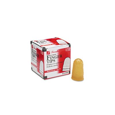 Rubber Finger Tips, 12 (Medium-Large), Amber, Dozen