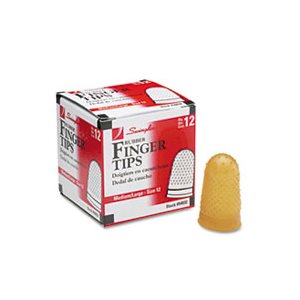 Rubber Finger Tips, 12 (Medium-Large), Amber, Dozen