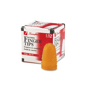 Rubber Finger Tips, 13 (Large), Amber, Dozen