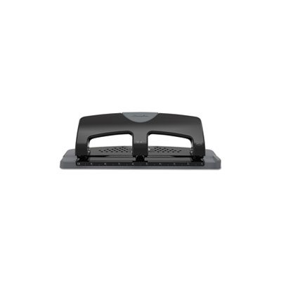 20-Sheet SmartTouch Three-Hole Punch, 9 / 32" Holes, Black / Gray