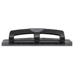12-Sheet SmartTouch Three-Hole Punch, 9 / 32" Holes, Black / Gray
