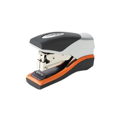 Optima 40 Compact Stapler, Half Strip, 40-Sheet Capacity, Black / Silver / Orange