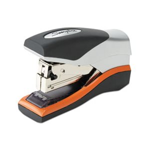 Optima 40 Compact Stapler, Half Strip, 40-Sheet Capacity, Black / Silver / Orange