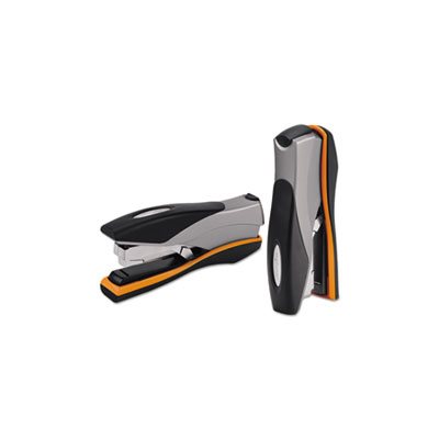 Optima Desktop Staplers, Full Strip, 40-Sheet Capacity, Silver / Black / Orange