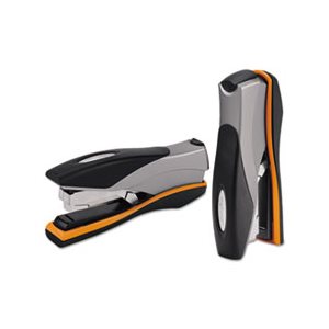 Optima Desktop Staplers, Full Strip, 40-Sheet Capacity, Silver / Black / Orange