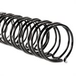 WireBind Spines, 3 / 8" Diameter, 75 Sheet Capacity, Black, 100 / Box