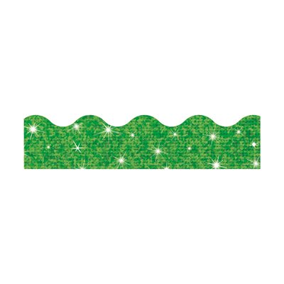 TRIMMER, SCALLOPED GREEN SPARKLE ILLUSION