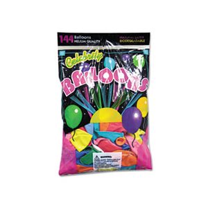 Helium Quality Latex Balloons, 12 Assorted Colors, 144 / Pack