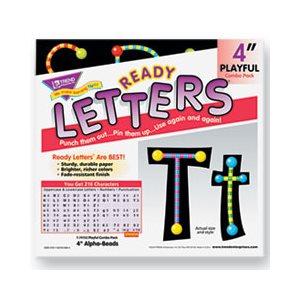 Ready Letters Alpha-Beads Letter Combo Pack, Black,Multiple Colors, 4"h, 216 / Set