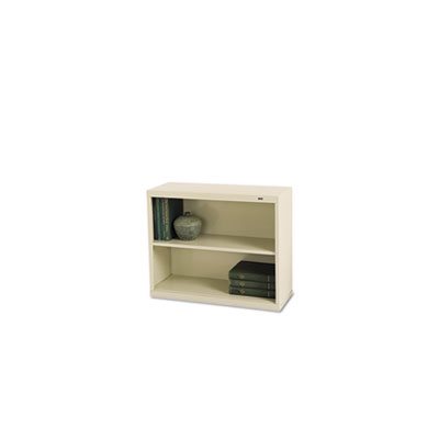 Metal Bookcase, Two-Shelf, 34-1 / 2w x 13-1 / 2d x 28h, Putty