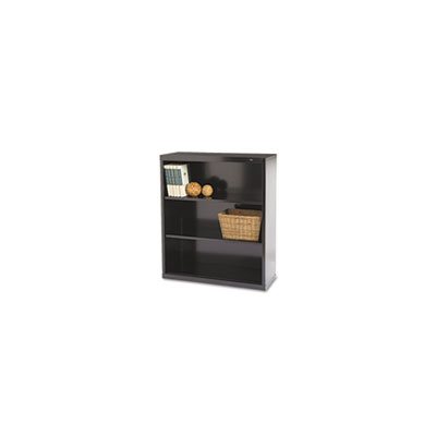 Metal Bookcase, Three-Shelf, 34-1 / 2w x 13-1 / 2d x 40h, Black