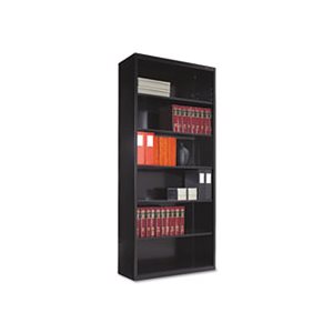 Metal Bookcase, Six-Shelf, 34-1 / 2w x 13-1 / 2d x 78h, Black