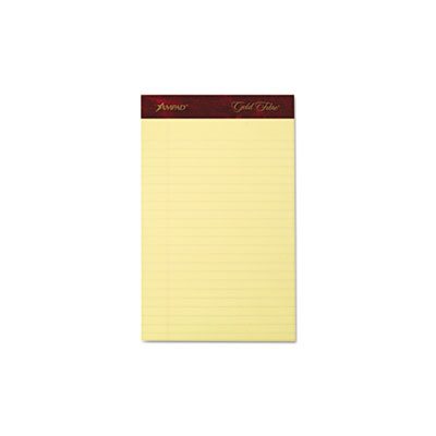 Gold Fibre Writing Pads, Jr. Legal Rule, 5 x 8, Canary, 50 Sheets, 4 / Pack