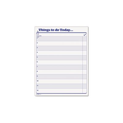 "Things To Do Today" Daily Agenda Pad, 8 1 / 2 x 11, 100 Forms