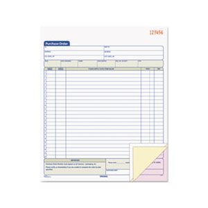 Purchase Order Book, 8 3 / 8 x 10 3 / 16, Three-Part Carbonless, 50 Sets / Book