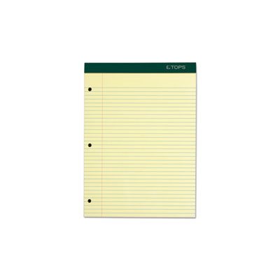 Double Docket Writing Pad, 8 1 / 2 x 11 3 / 4, Canary, 100 Sheets