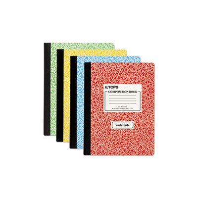 Composition Book w / Hard Cover, Legal / Wide, 9 3 / 4 x 7 1 / 2, White, 100 Sheets