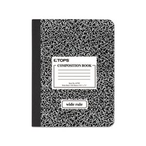 Composition Book w / Hard Cover, Legal / Wide, 9 3 / 4 x 7 1 / 2, White, 100 Sheets