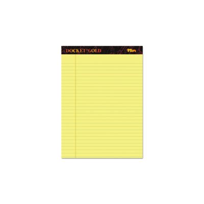 Docket Ruled Perforated Pads, 8 1 / 2 x 11 3 / 4, Canary, 50 Sheets, Dozen