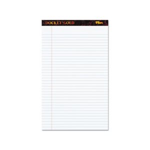 Docket Ruled Perforated Pads, 8 1 / 2 x 14, White, 50 Sheets, Dozen