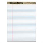 Second Nature Recycled Pads, 8 1 / 2 x 11 3 / 4, White, 50 Sheets, Dozen