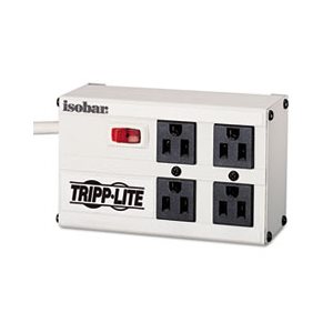 ISOBAR4 Isobar Surge Suppressor, 4 Outlets, 6 ft Cord, 3300 Joules, Light Gray