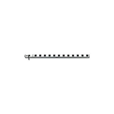 Vertical Power Strip, 12 Outlets, 1 1 / 2 x 36 x 1 1 / 2, 15 ft Cord, Silver