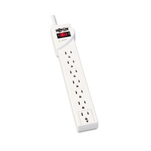 STRIKER Surge Suppressor, 7 Outlets, 6 ft Cord, 1080 Joules, Light Gray