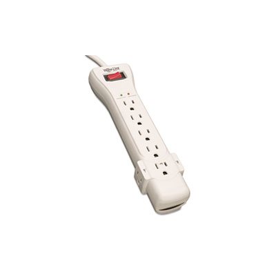 SUPER7 Surge Suppressor, 7 Outlets, 7 ft Cord, 2160 Joules, Light Gray