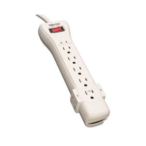 SUPER7 Surge Suppressor, 7 Outlets, 7 ft Cord, 2160 Joules, Light Gray