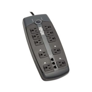 TLP1008TEL Surge Suppressor, 10 Outlets, 8 ft Cord, 2395 Joules, Black