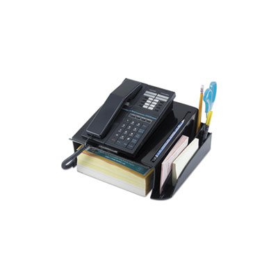 Telephone Stand and Message Center, 12 1 / 4 x 10 1 / 2 x 5 1 / 4, Black