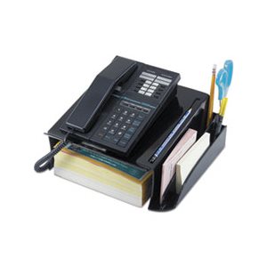 Telephone Stand and Message Center, 12 1 / 4 x 10 1 / 2 x 5 1 / 4, Black