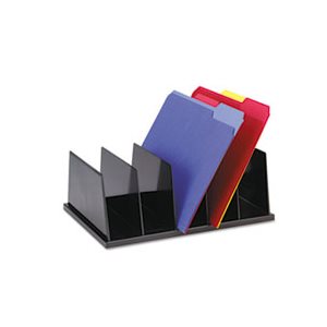 Large Desktop Sorter, Five Sections, Plastic, 13 1 / 2 x 9 1 / 8 x 5, Black