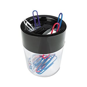 Magnetic Clip Dispenser, Two Compartments, Plastic, 2 1 / 2 x 2 1 / 2 x 3