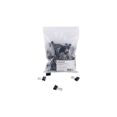 Mini Binder Clips, Zip-Seal Bag, 1 / 4" Capacity, 5 / 8" Wide, Black, 144 / Bag