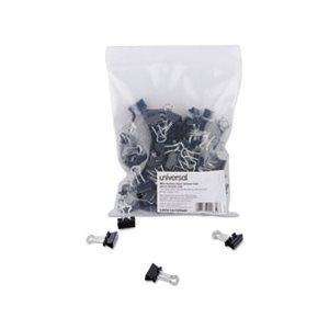 Mini Binder Clips, Zip-Seal Bag, 1 / 4" Capacity, 5 / 8" Wide, Black, 144 / Bag