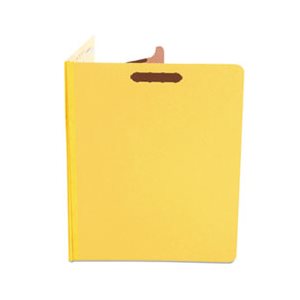 Pressboard Classification Folders, Letter, Four-Section, Yellow, 10 / Box